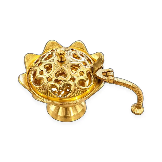 Brass Dhoop Dani – Heart — handcrafted brass