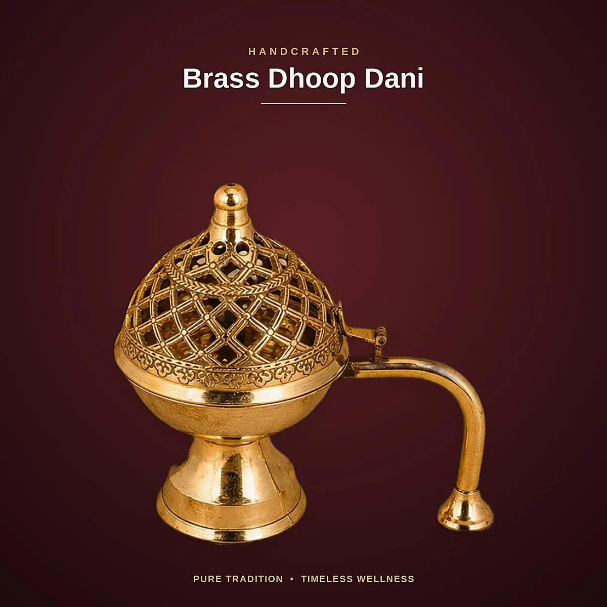 Brass Dhoop Dani – Jaali Dome · Small / Medium / Large — view 3