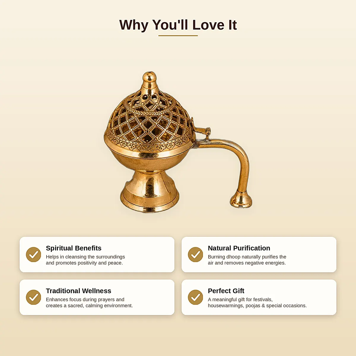 Brass Dhoop Dani – Jaali Dome · Small / Medium / Large — view 4