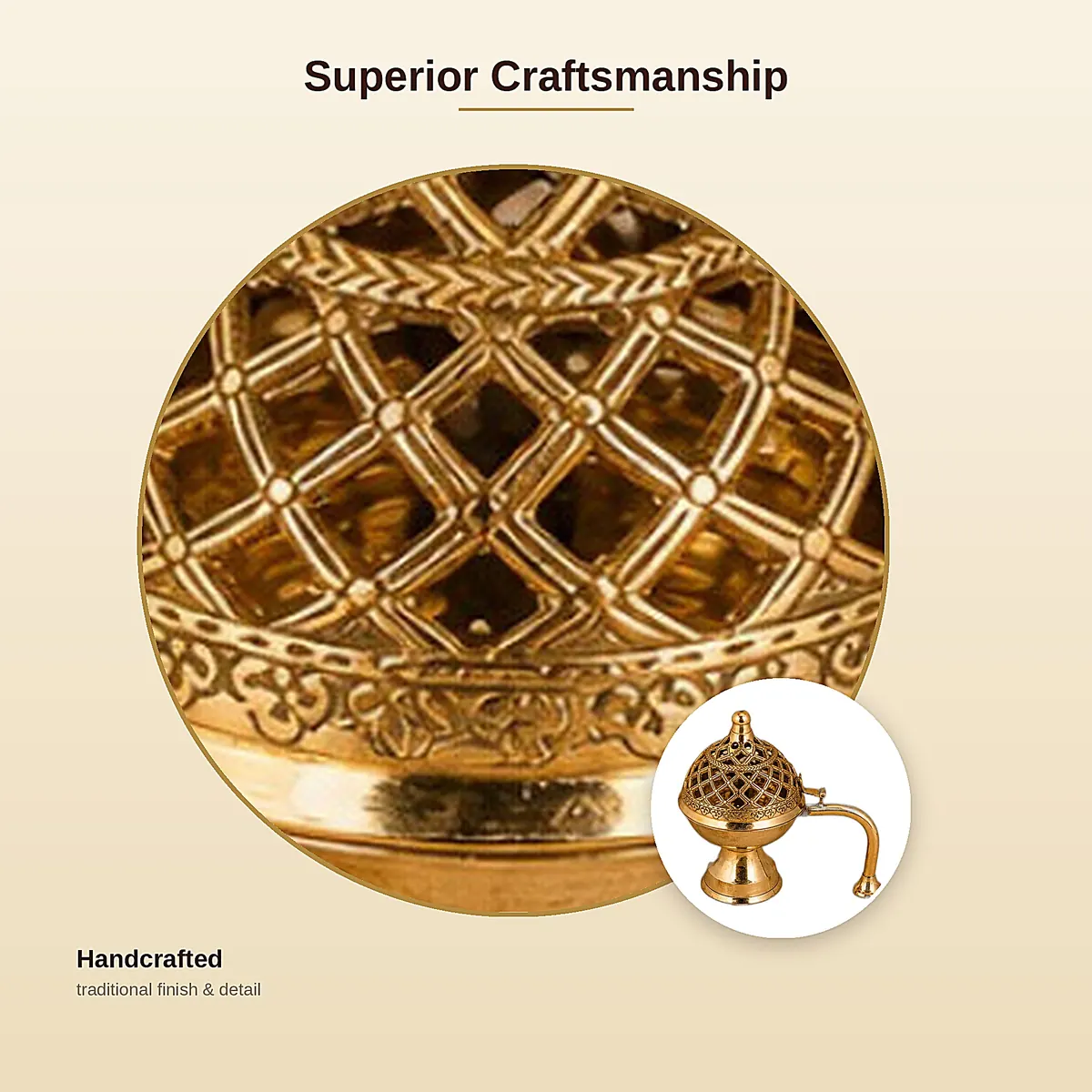 Brass Dhoop Dani – Jaali Dome · Small / Medium / Large — view 5