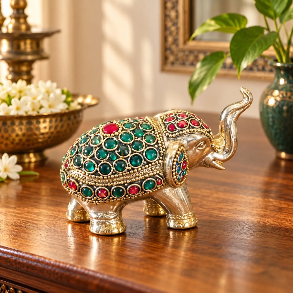 Brass Elephant – Stone-Work Décor — view 2