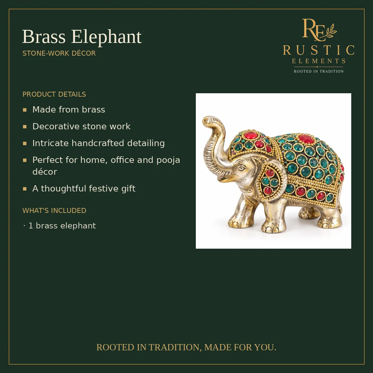 Brass Elephant – Stone-Work Décor — view 5