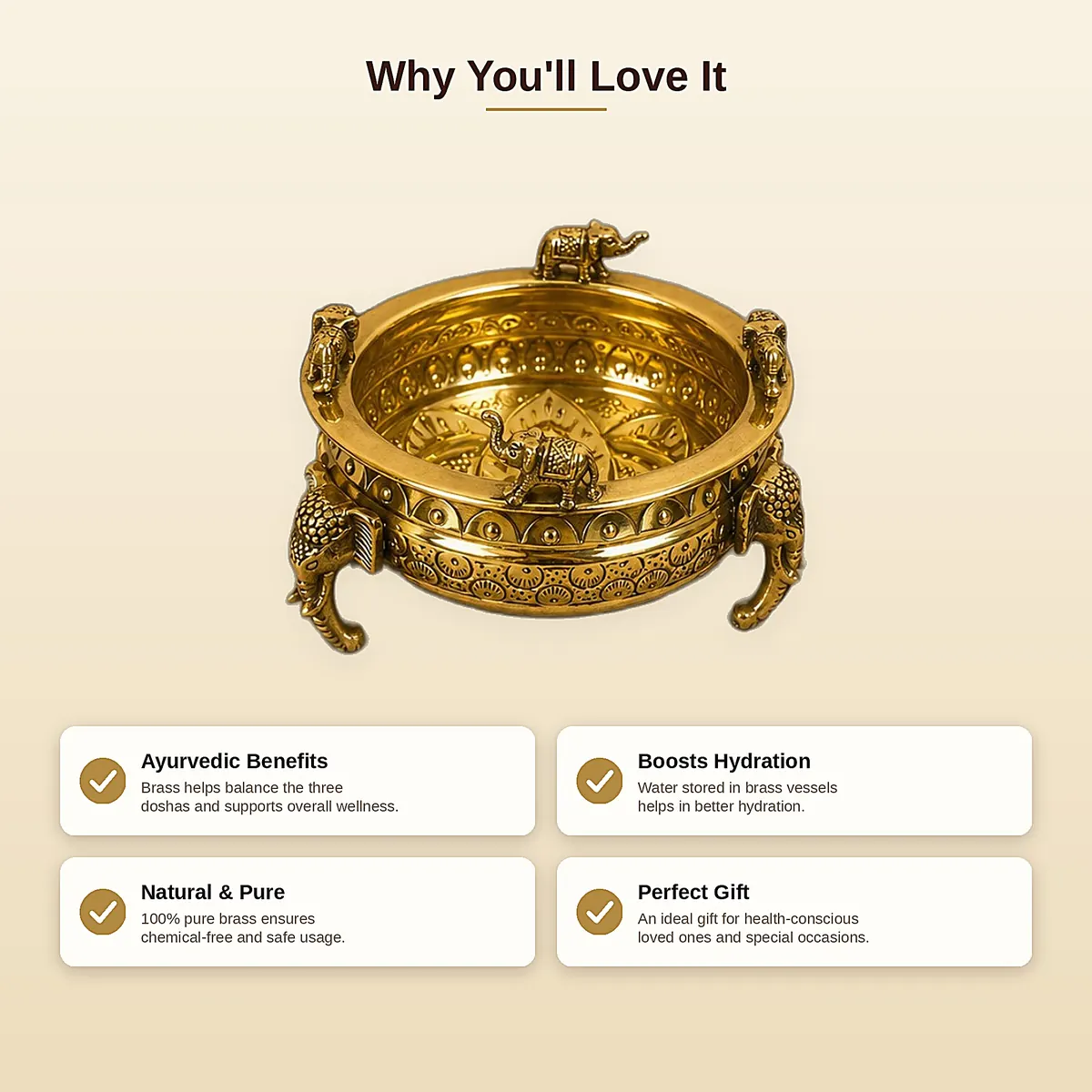 Brass Urli – 8 Inch — view 4