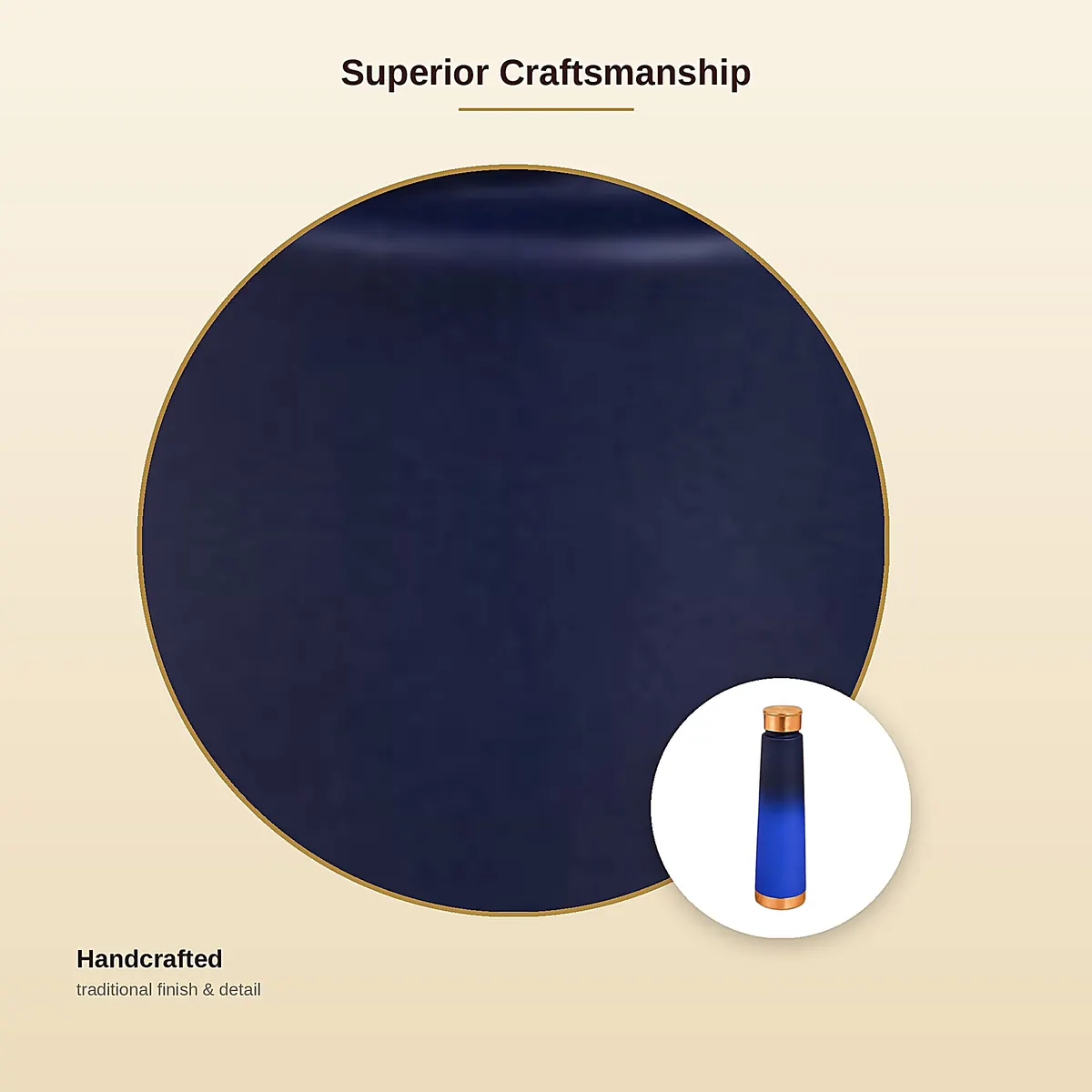 Double Shade Coloured Copper Bottle – Blue — view 4