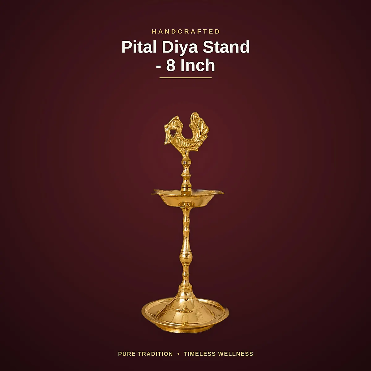 Pital Diya Stand – 8 Inch — view 2