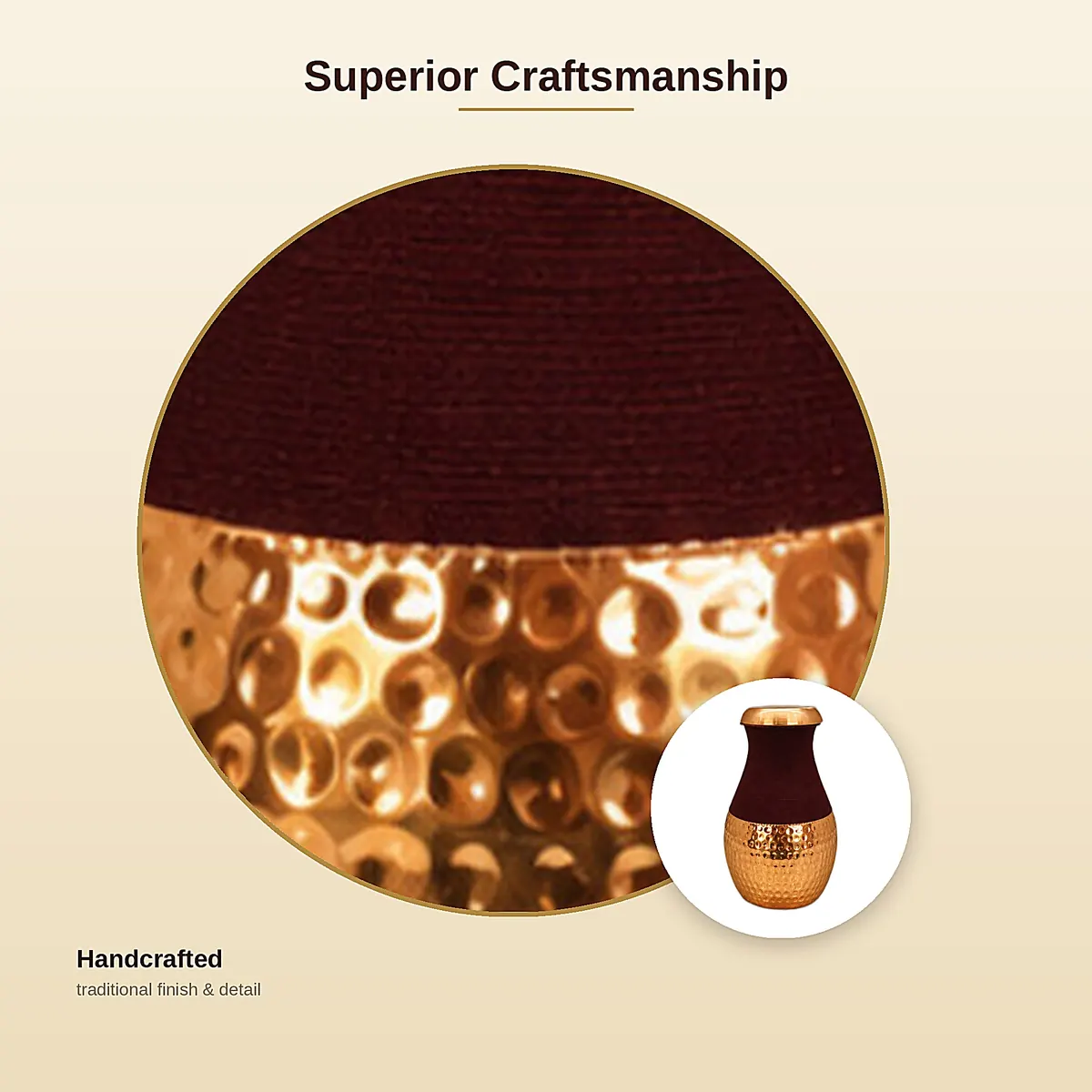 Pure Copper Jar – Rajwadi Jar · Single or with 2 Glasses — view 5