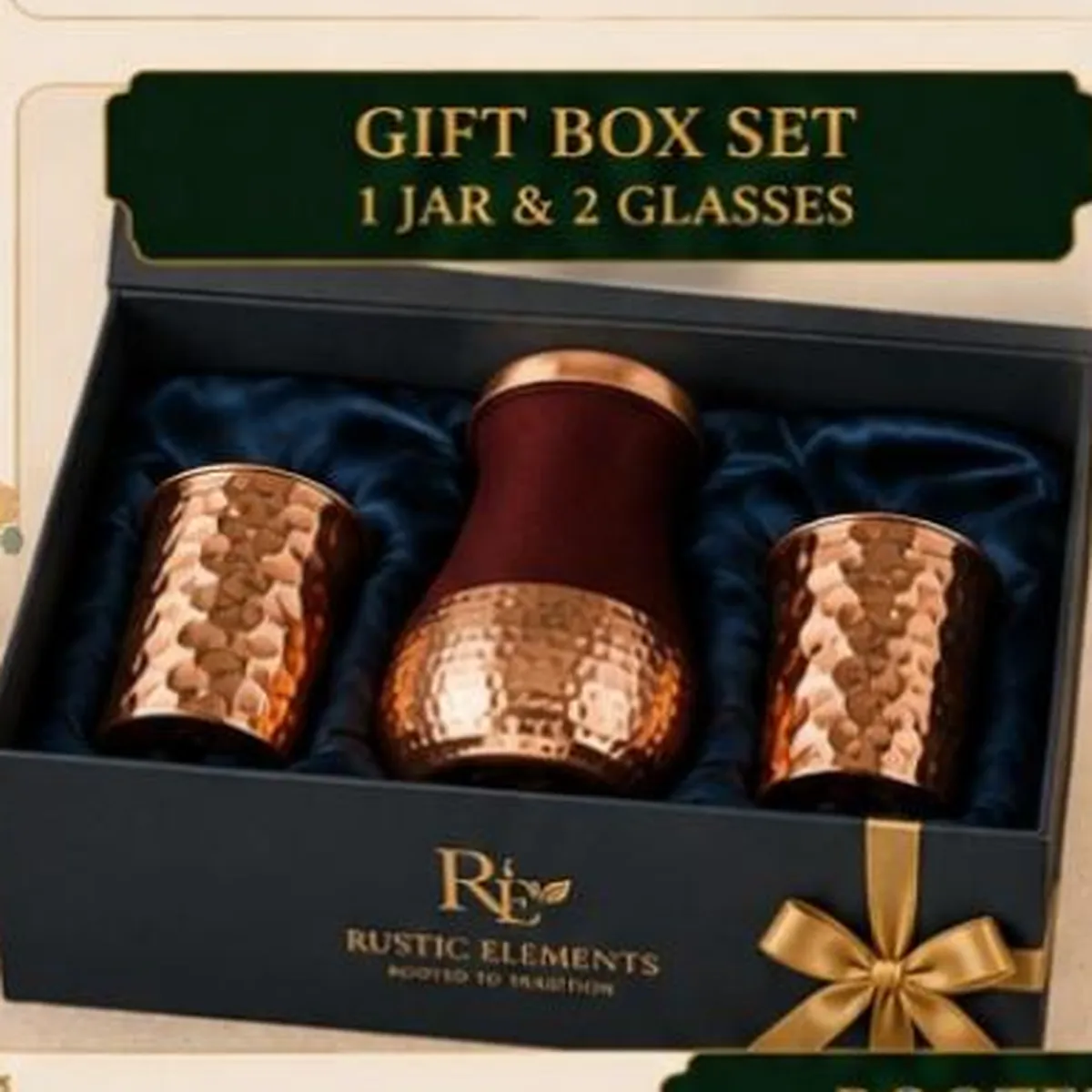 Pure Copper Jar – Rajwadi Jar · Single or with 2 Glasses — view 7