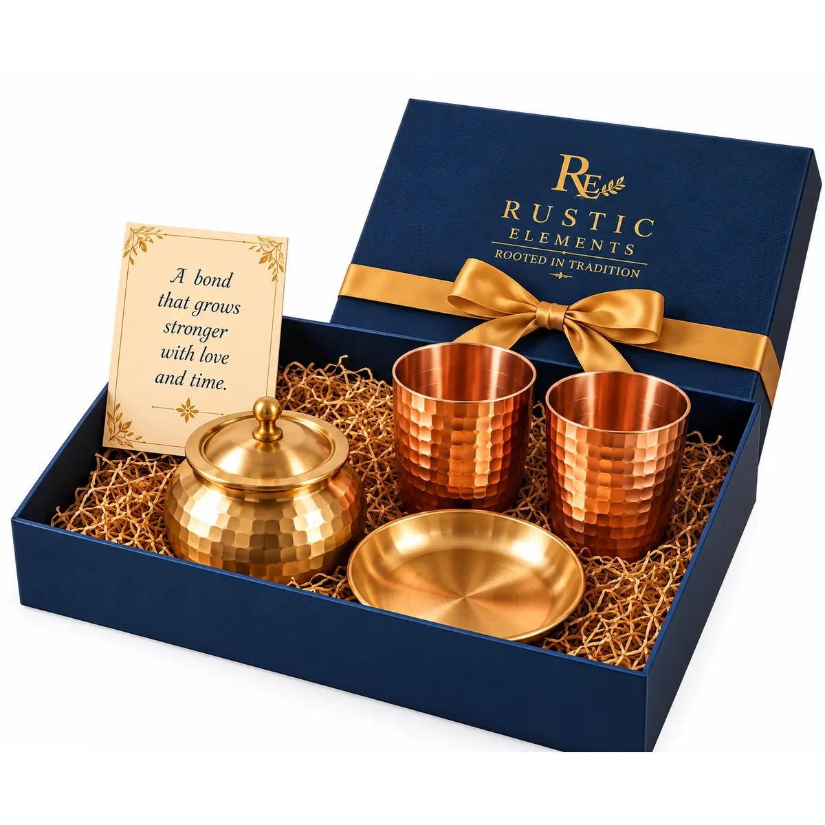 Three Dhatu Gift Set – Brass · Copper · Kansa — view 1